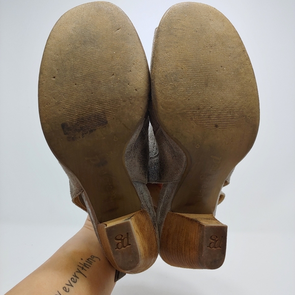 Paul Green Cayanne Peep Toe Sandal Asymmetrical Zip Leather Smoke UK 6 US 8.5 - Picture 9 of 11